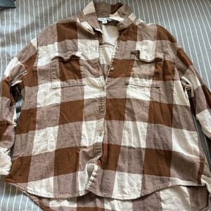 Women's Brown and White Old Navy Flannel